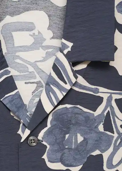 Camisa Scorcio Navy Talla L Hombre Mango
