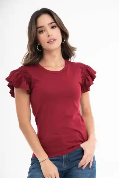 Ragged Camiseta Romina Color Rojo Vino Talla XS