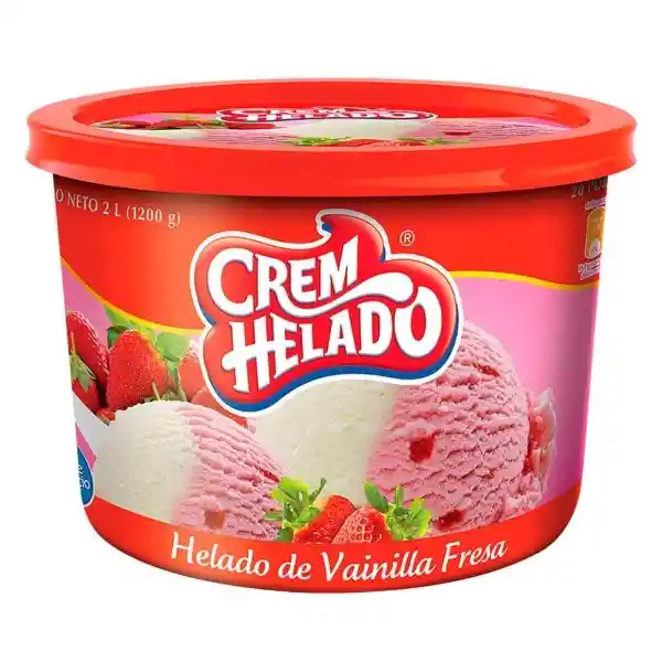 Crem Helado Tradicional de Vainilla Fresa