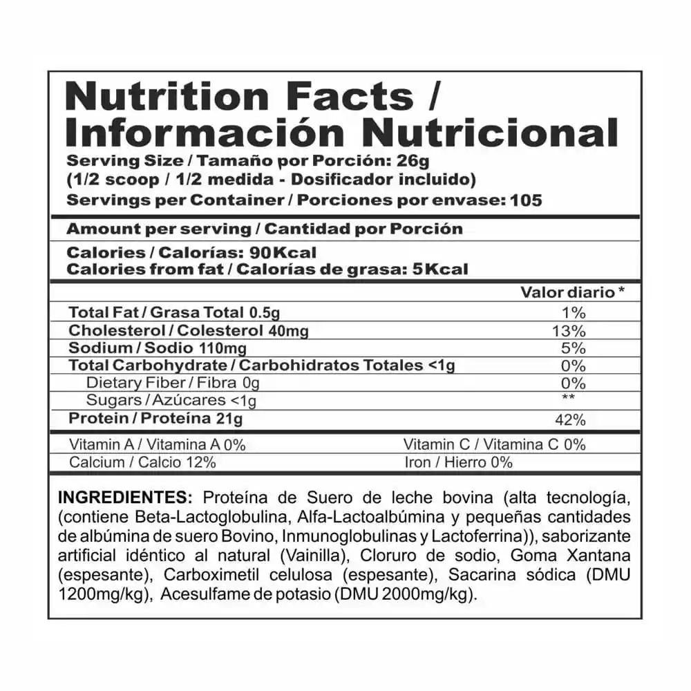 Bi Pro Proteína en Polvo Isolate Sabor Vainilla