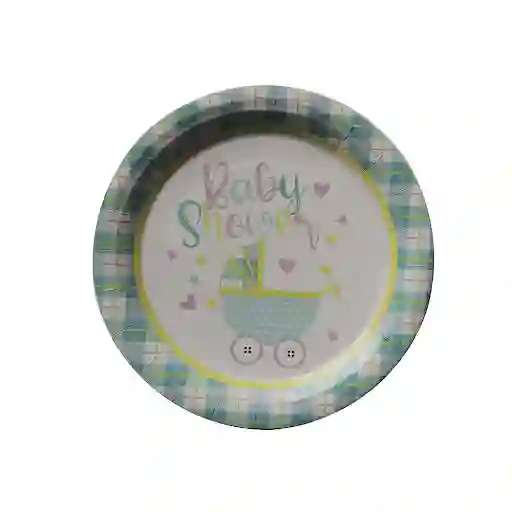 Plato 9 Pulg Biodegradable 8 Unds Para Baby Shower