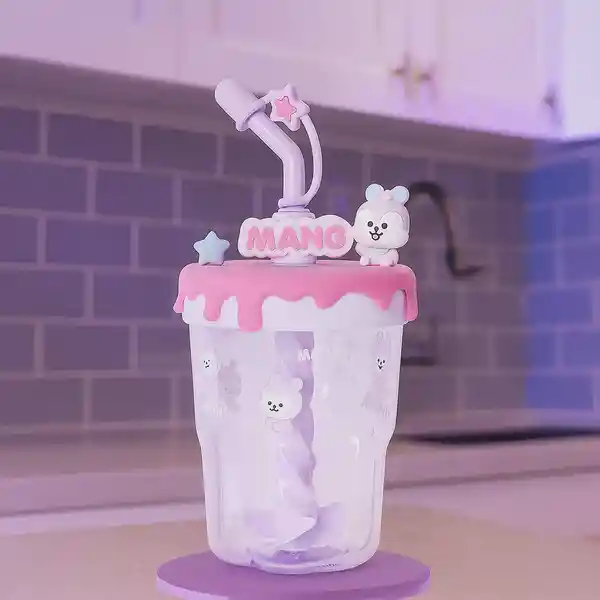 Vaso Con Pitillo Baby Mang 560 mL Serie Bt21 Miniso