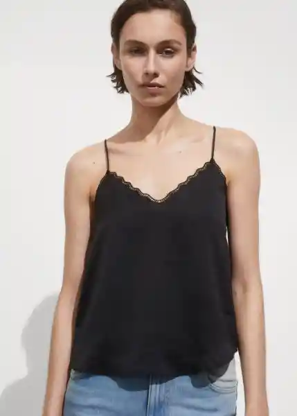 Top Rachy Negro Talla S Mujer Mango
