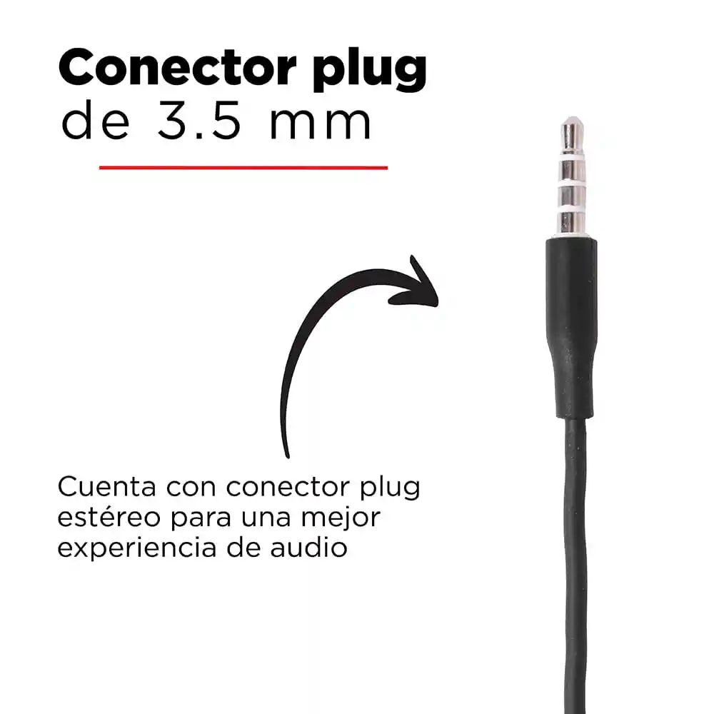 Miniso Audífonos de Cable Clásico Negro 1.2 m