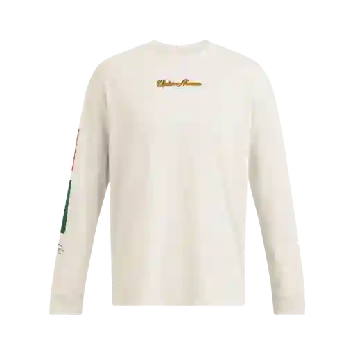 Under Armour Camiseta M Collegiate Script HLs Hombre Blanco LG