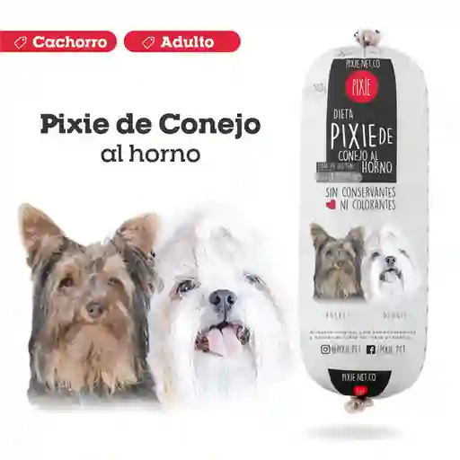 Pixie Conejo al Horno Alimento para Perros Cachorros y Adultos