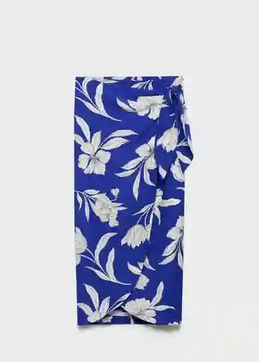 Falda Pareo2 Azul Talla XL Mujer Mango