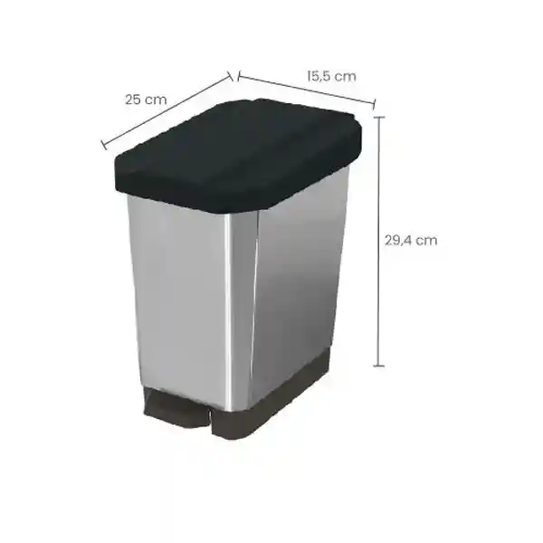 Estra Caneca Pedal Negro Iml Metal 5 L