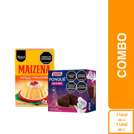 Combo Natilla Tresleches Maizena + Ponque de Vino Bimbo