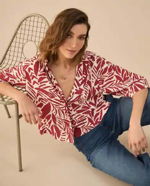 Camisa Rojo Rio Oscuro Talla S 611G015 Esprit