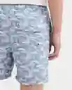 Short Fish Swimwear Azul Empolvado Medio Talla M Chevignon