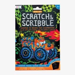 Ooly Kit de Arte Mini Scratch Trucks