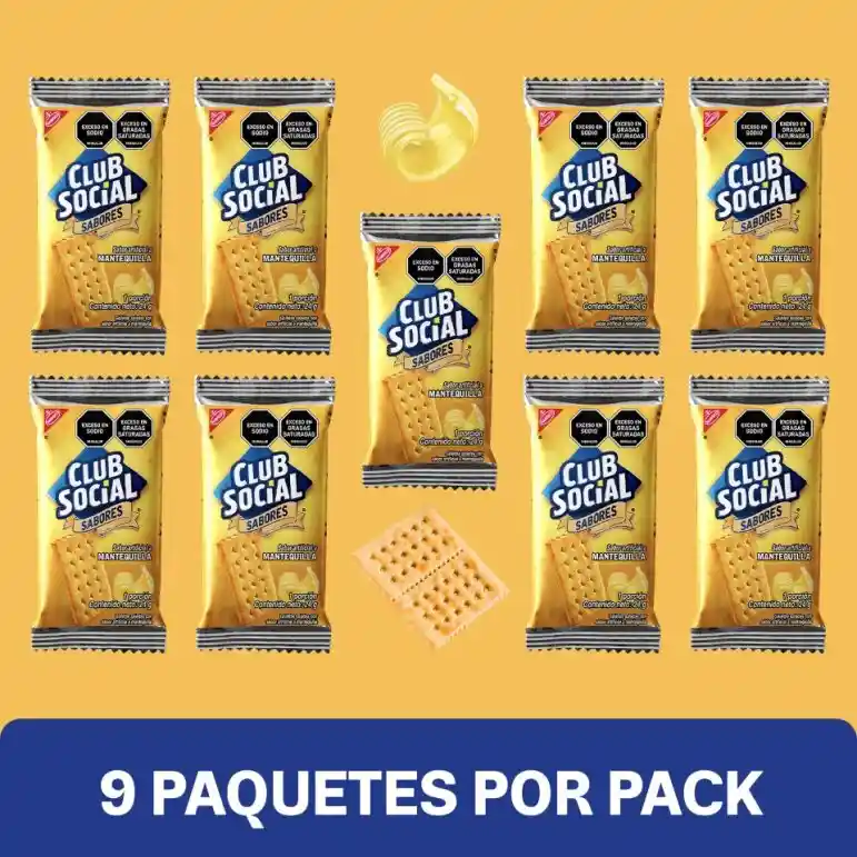 Galletas Saladas Club Social 9Pack Mantequilla 216G