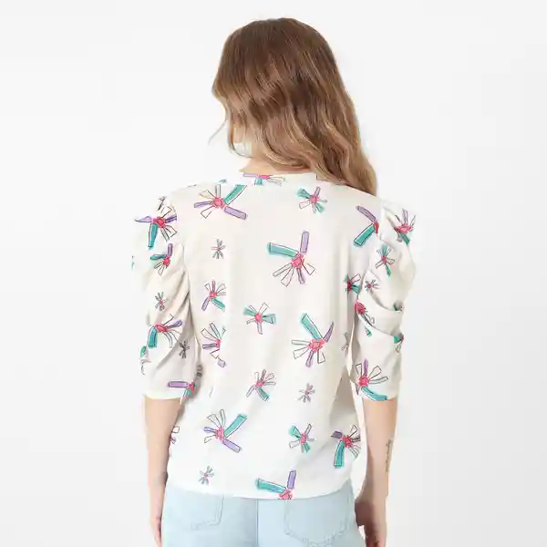 Camiseta Cuello Redondo Manga 3/4 Morado Talla M 711821