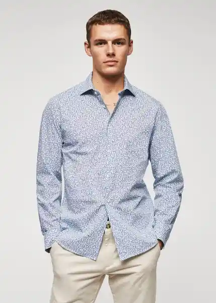 Camisa Brissac Navy Talla L Hombre Mango