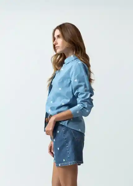 Camisa Mujer Azul Indigo Medio L Naf Naf