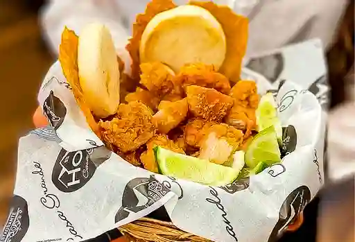 2 Chicharrones +2 Arepas+2 Patacones