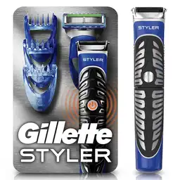 GILLETTE Afeitadora Eléctrica Styler Afeitado Barba y Cuerpo Máquina de Afeitar Recortadora y Perfiladora 1 Ud + Cartucho de Afeitadora para Hombre