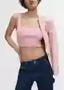 Top Rose Rosa Pastel Talla XL Mujer Mango