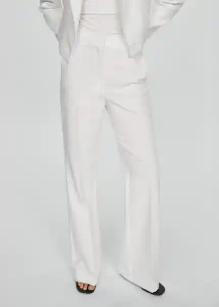 Pantalón Monaco Blanco Talla 34 Mujer Mango