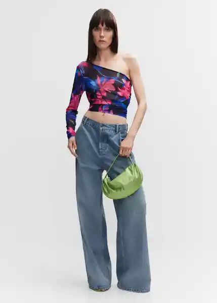Camiseta Dion Fucsia Talla M Mujer Mango
