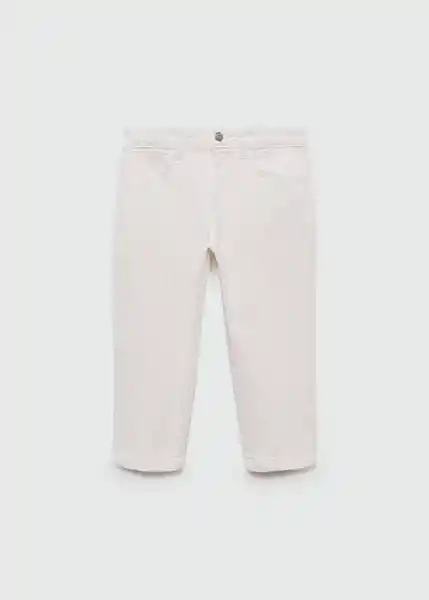 Jean Lora Off White Talla 38 Mujer Mango