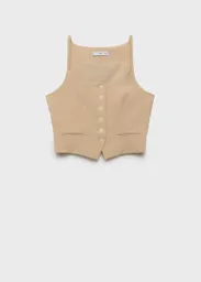 Chaleco Deia Beige Talla L Mujer Mango