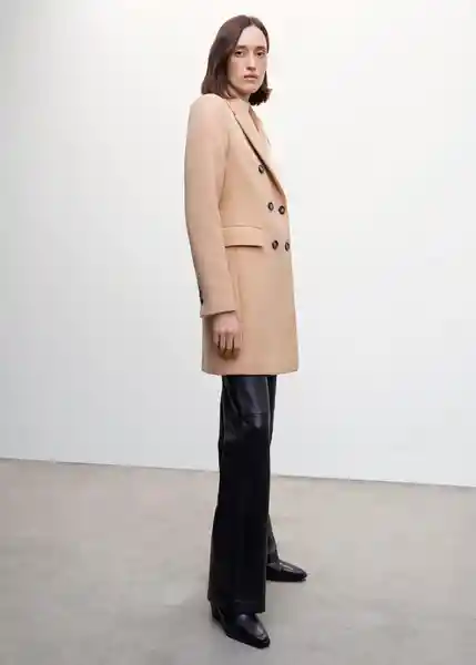 Abrigo Dali Camel Talla 27 Mujer Mango