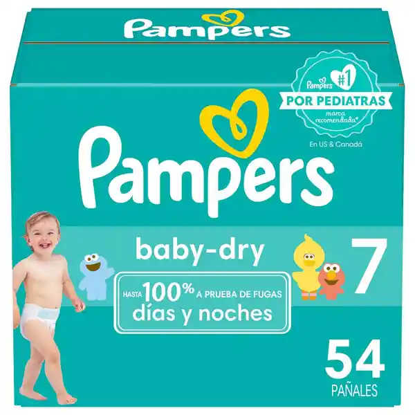 Pañales Pampers Baby Dry Etapa 7 54 U​nd