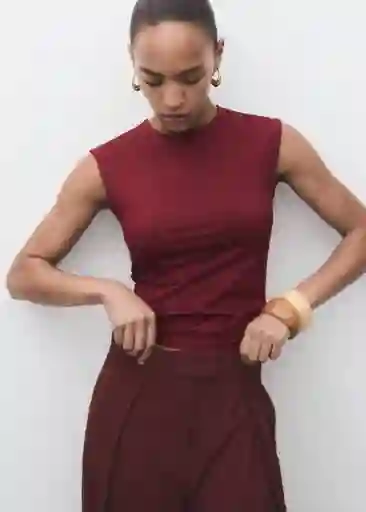 Camiseta Gala Burdeos Talla S Mujer Mango