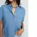 Camisa Lupita Mujer Azul Indigo Medio Talla L 412F371 Naf Naf