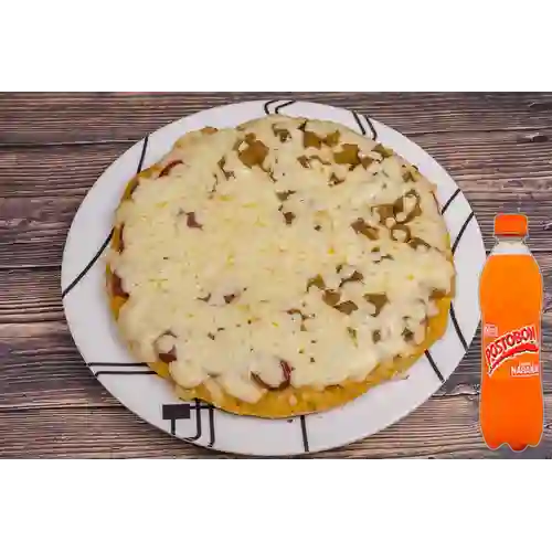 Pizza Pequeña X Mitades. 22Cm +Naranja 400ml