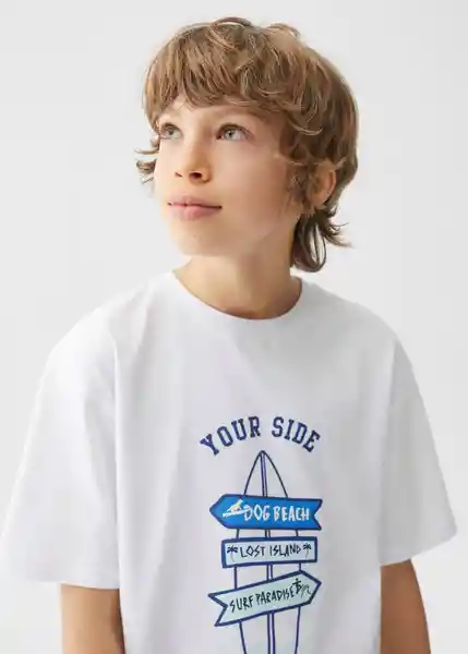 Camiseta Tabla Offwhite Talla 08 Niños Mango