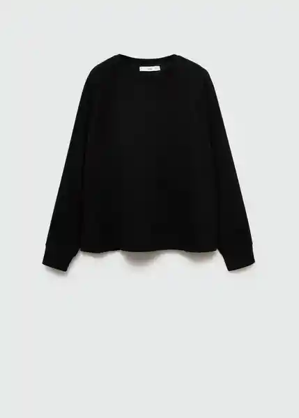 Sudadera Pique Negro Talla L Mujer Mango