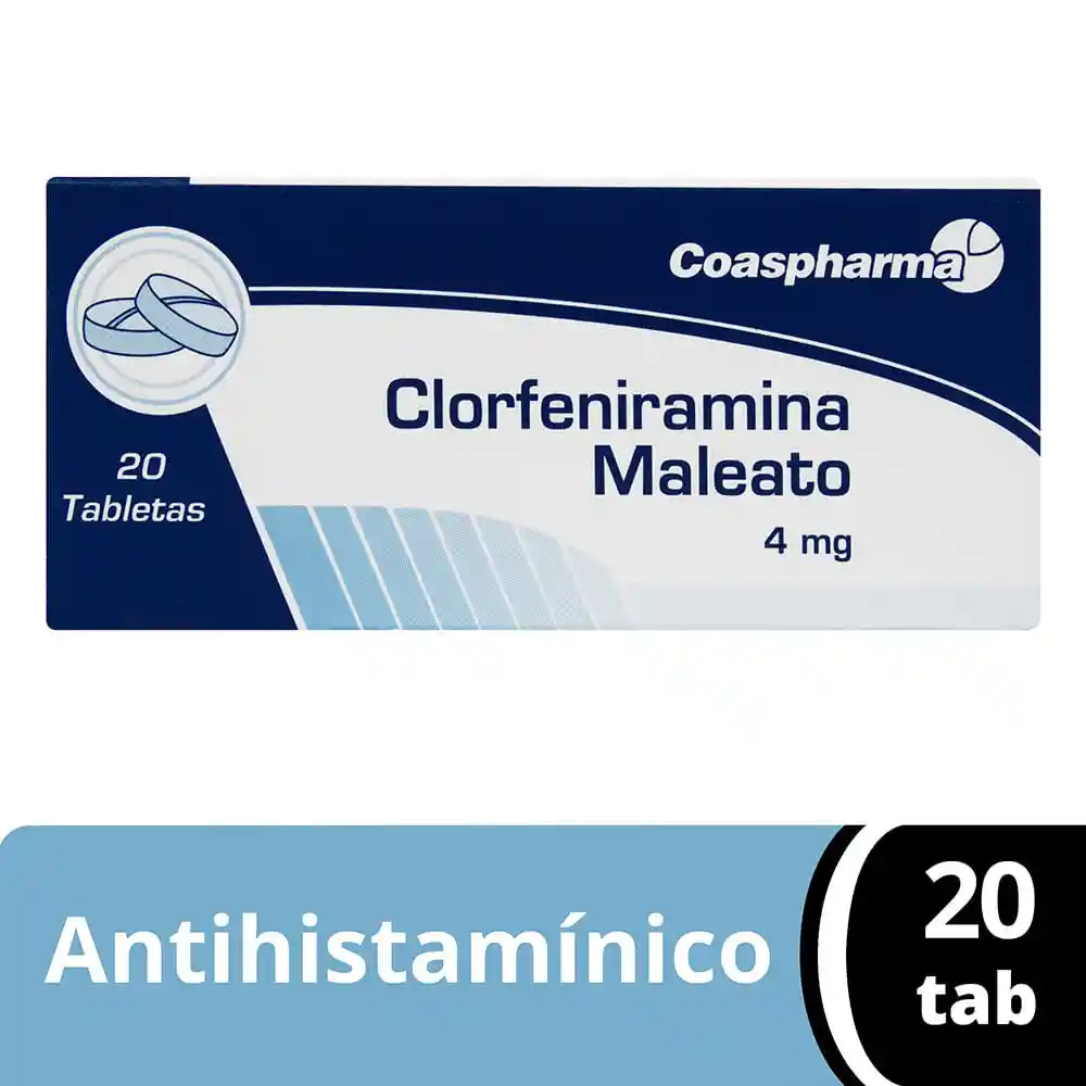 Coaspharma Antihistamínico Clorfeniramina Maleato (4 mg)