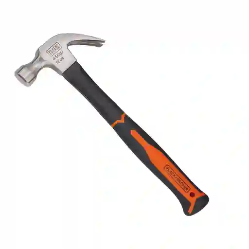 Black & Decker Martillos Uña Curva Mango de Fibra Vidrio 16 oz