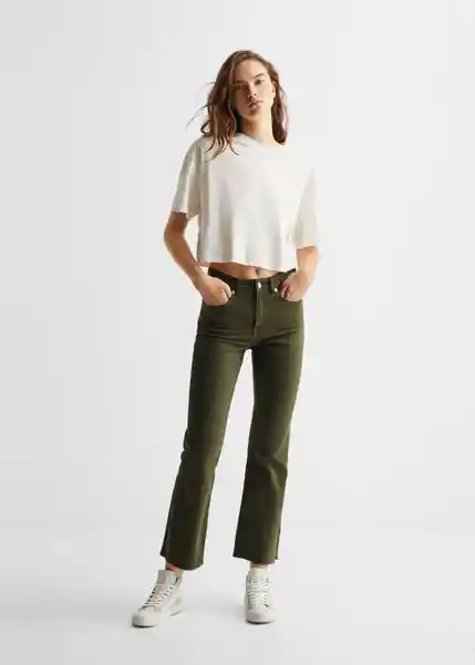 Pantalón Jean Flarecuv Verde Pastel Talla 18 Mango Girl Mango