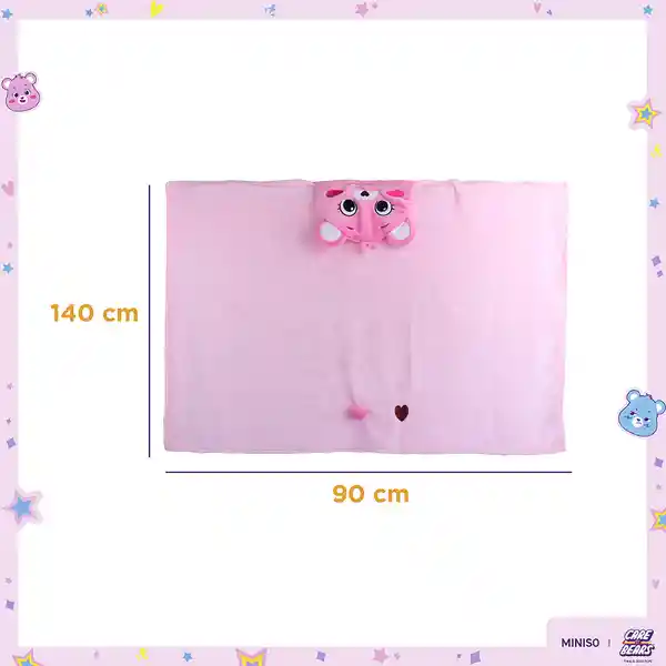 Manta Con Capucha Colección Care Bears Rosa Miniso