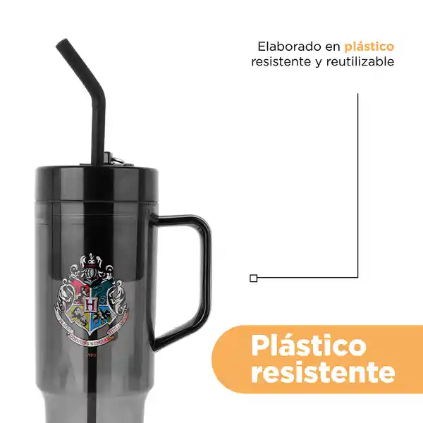 Botella de Con Pitillo Serie Harry Potter Negra 1250 mL Miniso