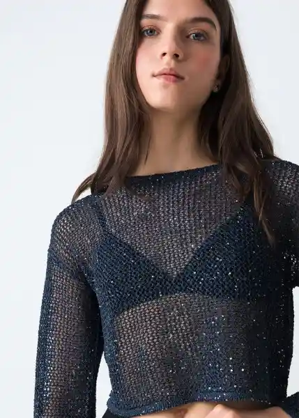 Suéter Tejido Mujer Azul Pacifico Ultraoscuro M 483G090 Naf Naf