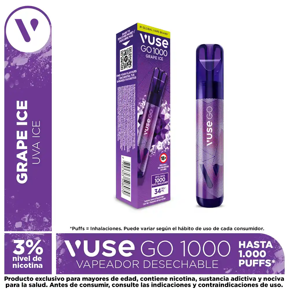 Vuse Vapeador Go 1000 Grape Ice