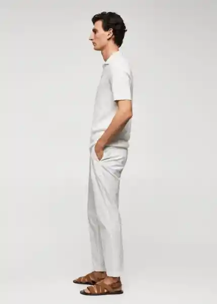 Pantalón Trevi Blanco Talla 44 Hombre Mango