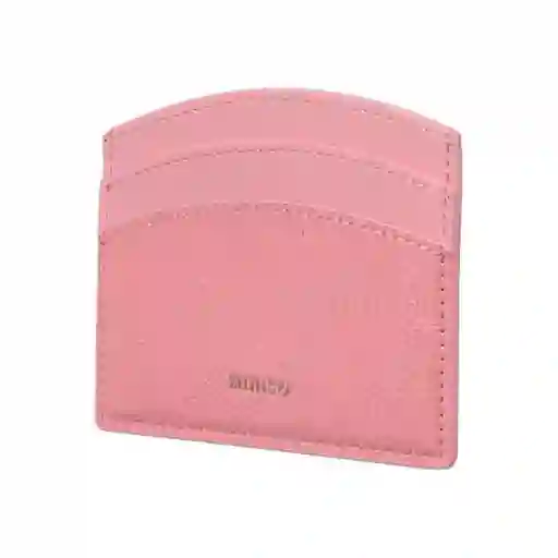 Tarjetero Brillante Redondo Rosa Serie Miniso
