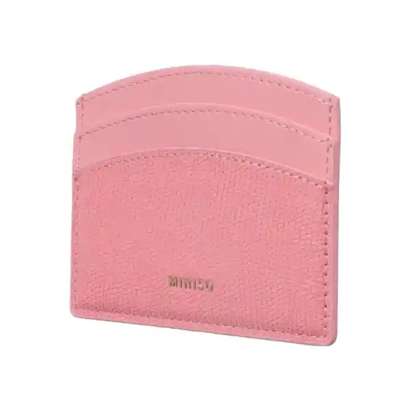 Tarjetero Brillante Redondo Rosa Serie Miniso