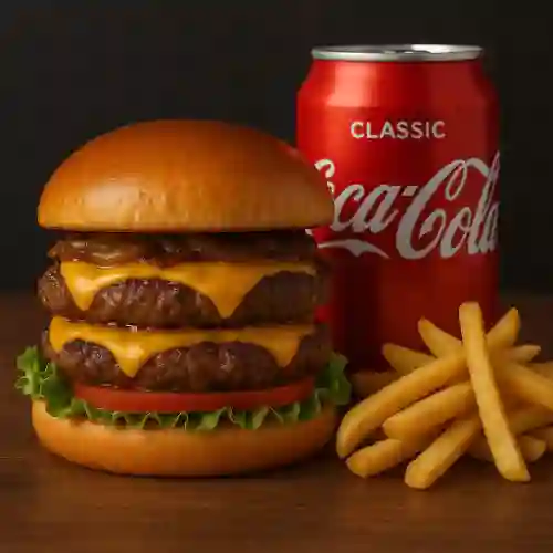 Hamburguesa Doble en Combo
