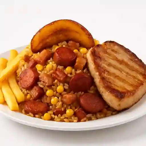Arroz Paisa con Cerdo Plancha