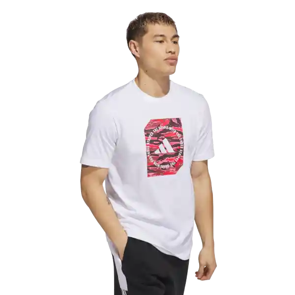 Adidas Camiseta C Camo Box T Manga Corta Hombre Blanco Talla XL