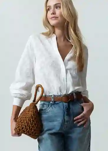 Camisa Pombi Mujer Crudo Puro Claro Talla M 512G330 Naf Naf