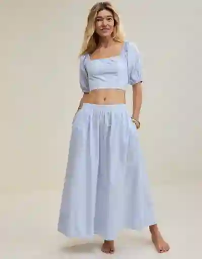 Falda Aerie Azul Talla: SMALL 1926412 American Eagle