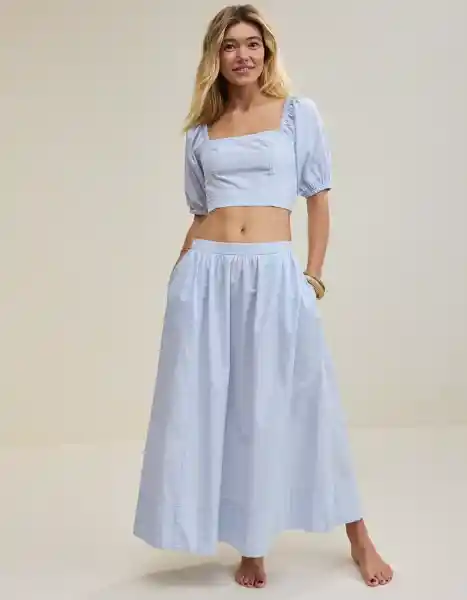 Falda Aerie Azul Talla: SMALL 1926412 American Eagle